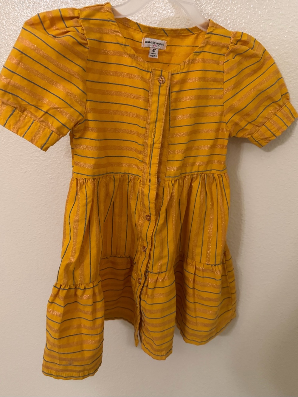 Nanette Lapore ' Yellow Striped Button-Front Dress